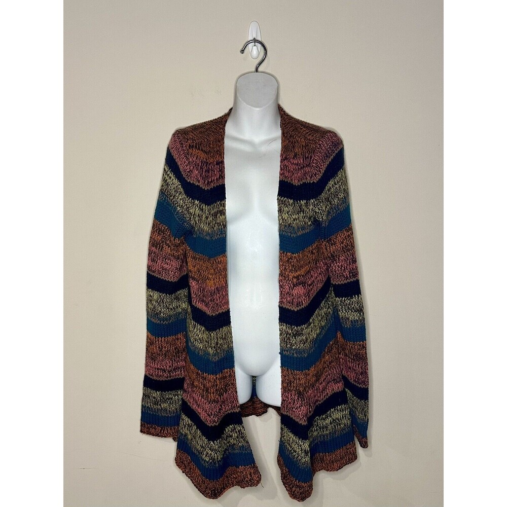 Sparrow Anthropologie Multicolored Striped Cotton Blend Long Cardigan Size M EUC